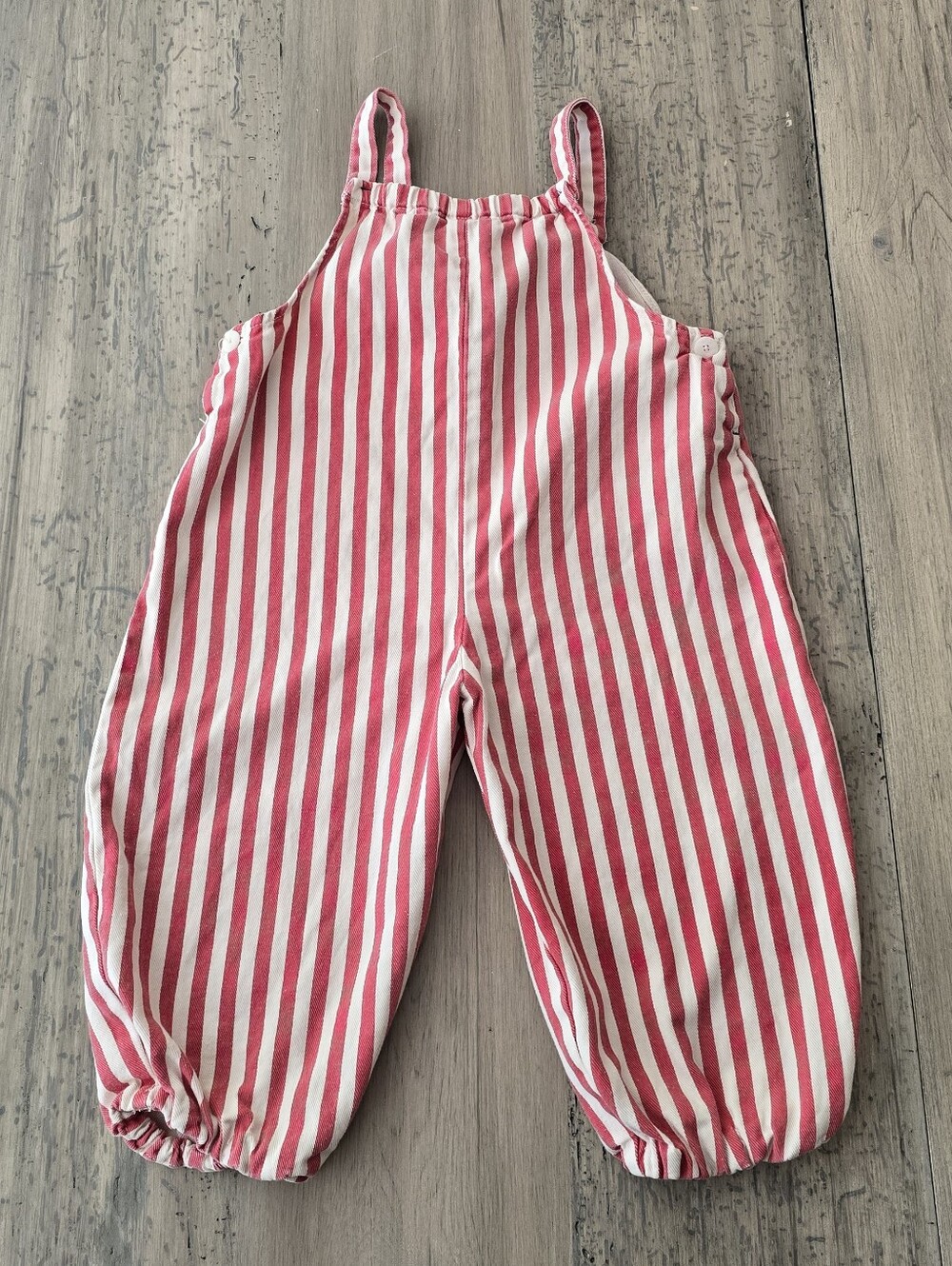 Zara Timeless Long Striped Overalls, Size 3t
